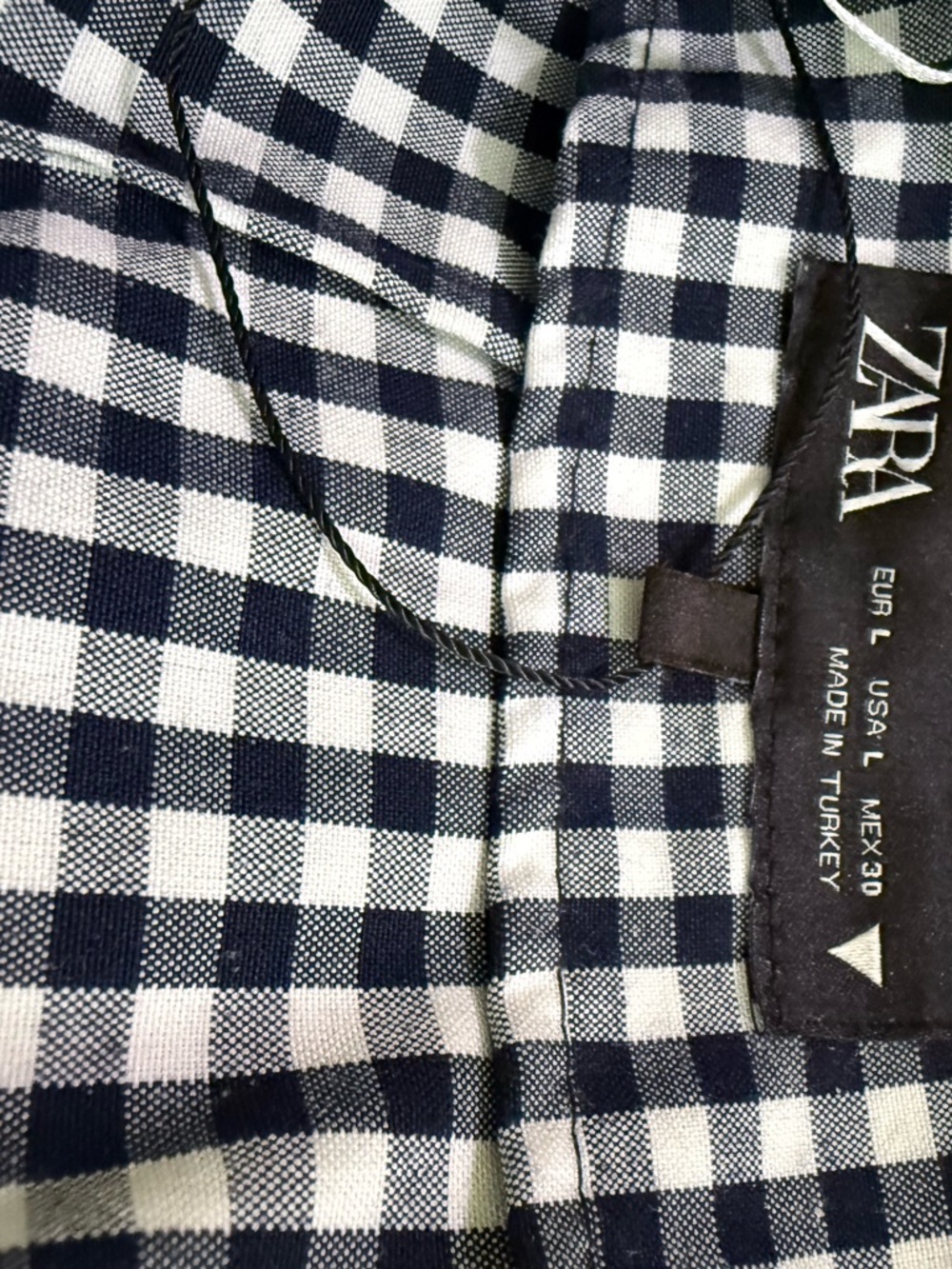 Zara Black and White Gingham Pencil Skirt - Picture 2 of 5